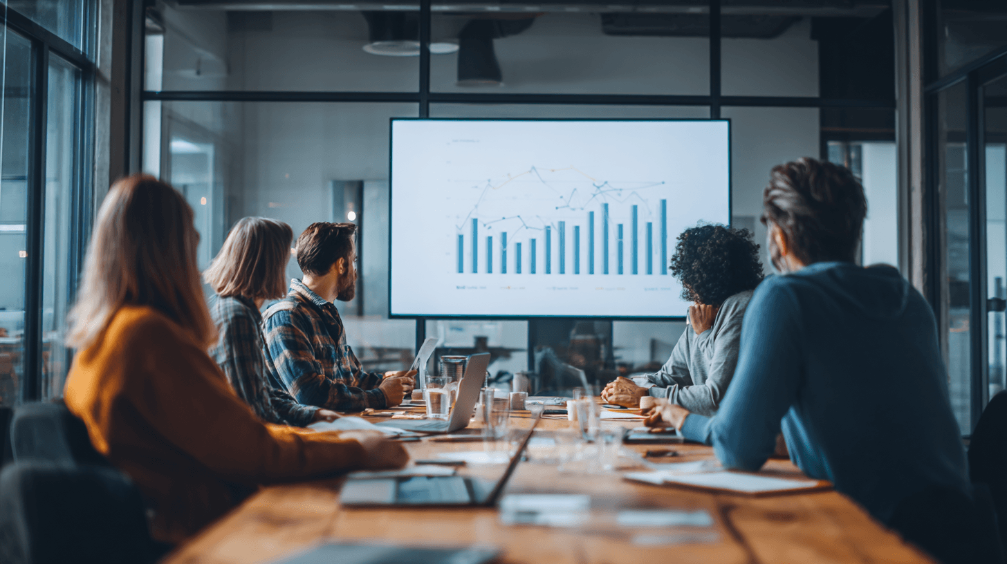 Equipo profesional de UBUNTU trabajando con dashboards y análisis de datos en pantallas múltiples